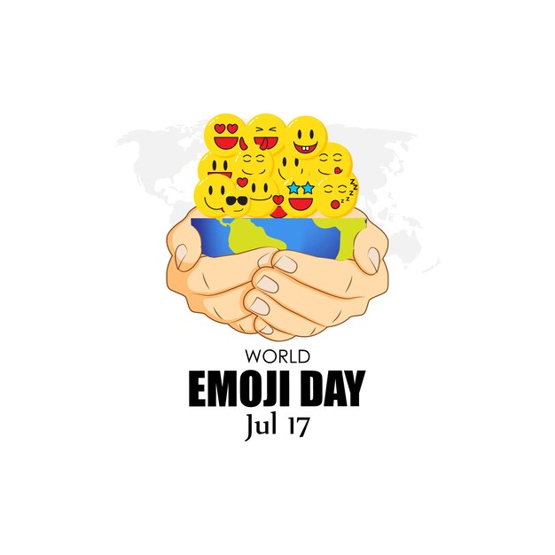 Vettore illustrazione vettoriale del modello di feed della storia dei social media del world emoji day 17 luglio