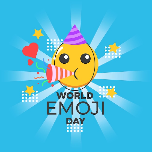 Illustrazione vettoriale della celebrazione della giornata mondiale degli emoji