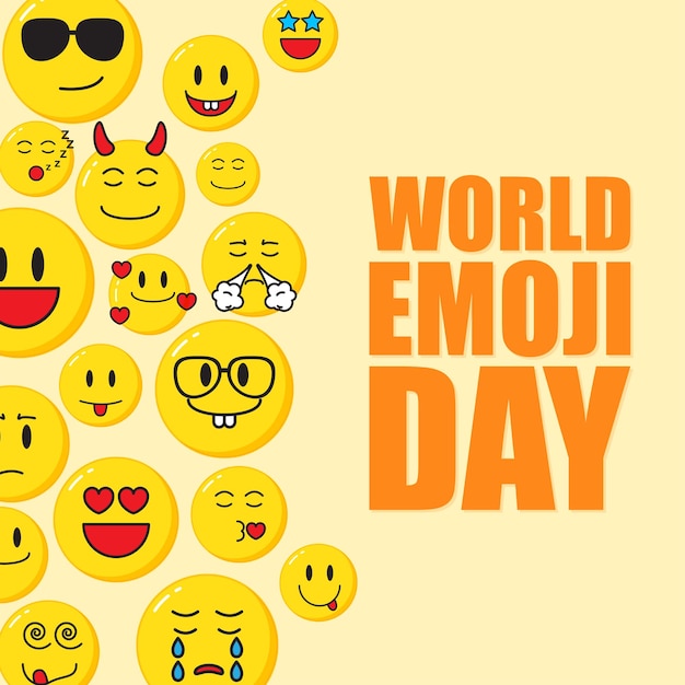 Illustrazione vettoriale per la giornata mondiale degli emoji