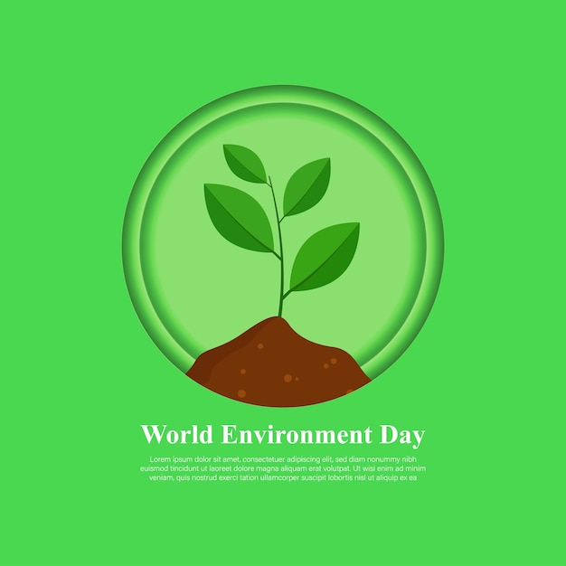 Vector illustration of World Environment Day 5 June social media story feed mockup template