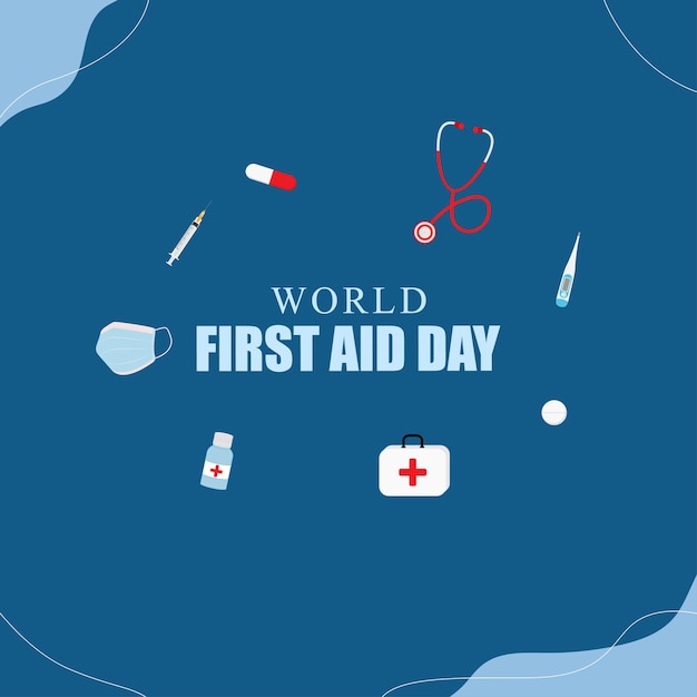 Vector illustration of World First Aid Day banner