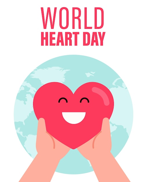 Vector vector illustration world heart day background health care awareness