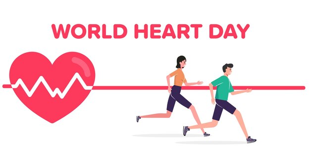 Vector illustration world heart day background health care awareness