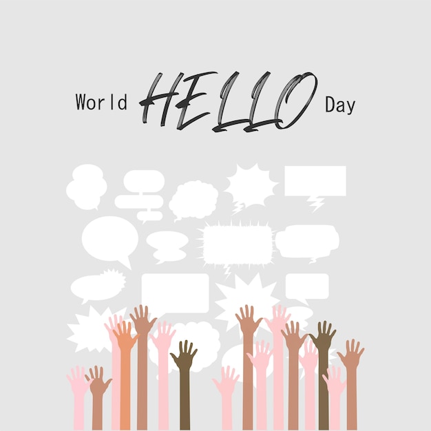 Vector vector illustration of world hello day