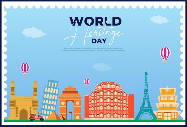 Vector illustration World Heritage Day Editable Post Banner Template