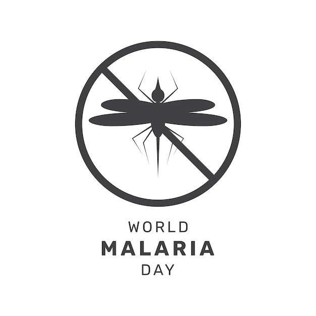 Vector illustration of World Malaria Day logo in black color