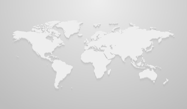 Vector illustration of world map mockup for infographics on the gray background.