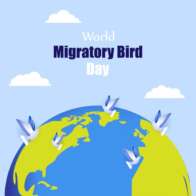 Illustrazione vettoriale della giornata mondiale degli uccelli migratori