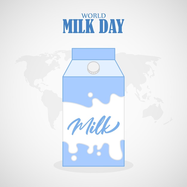 Vector vector illustration of world milk day 1 june social media story feed mockup template