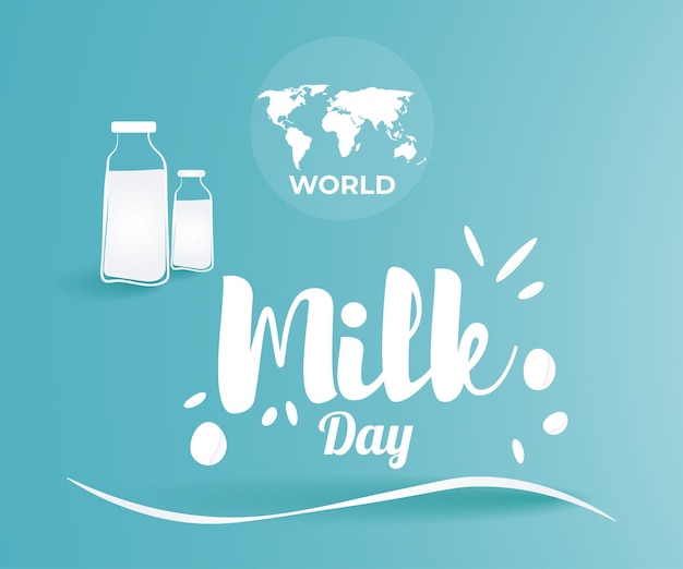 Vector vector illustration for world milk day banner