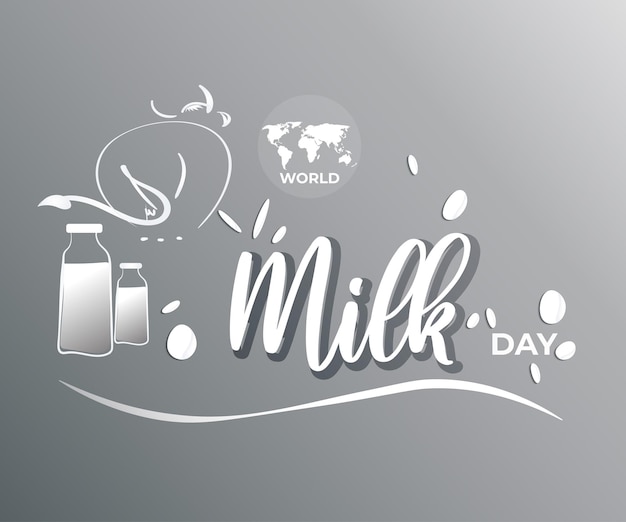 Vector vector illustration of world milk day banner