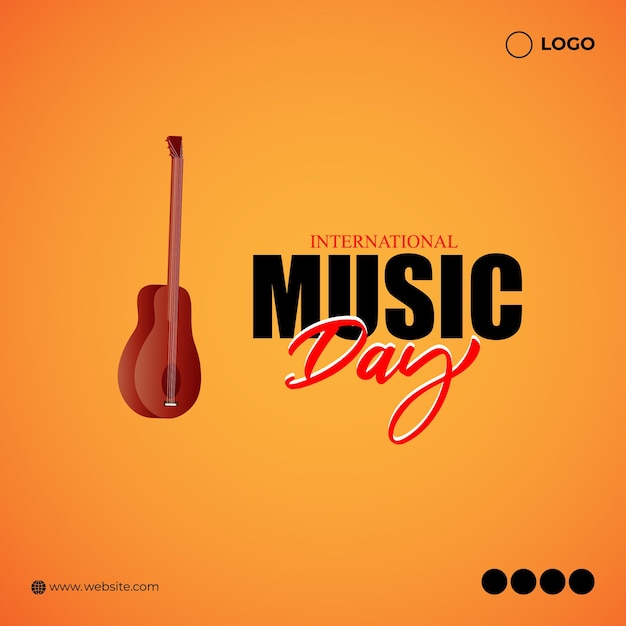 Vector illustration of World Music Day social media feed story mockup template