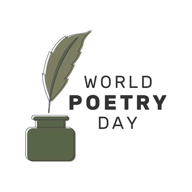 Vector vector illustration of world poetry day celebration poster