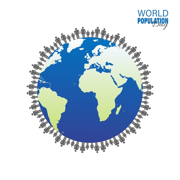 Vector vector illustration of world population day 11 july