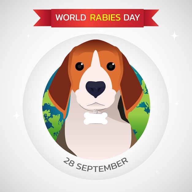 Vector vector illustration of world rabies day concept observed on september 28th