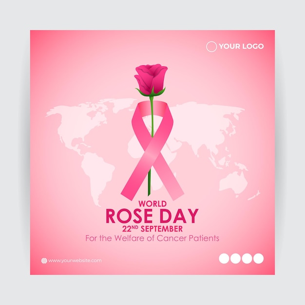 Vector illustration of world rose day for the welfare of cancer patients