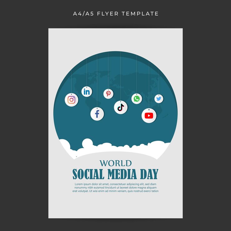 Vector illustration of World Social Media Day social media story feed mockup template