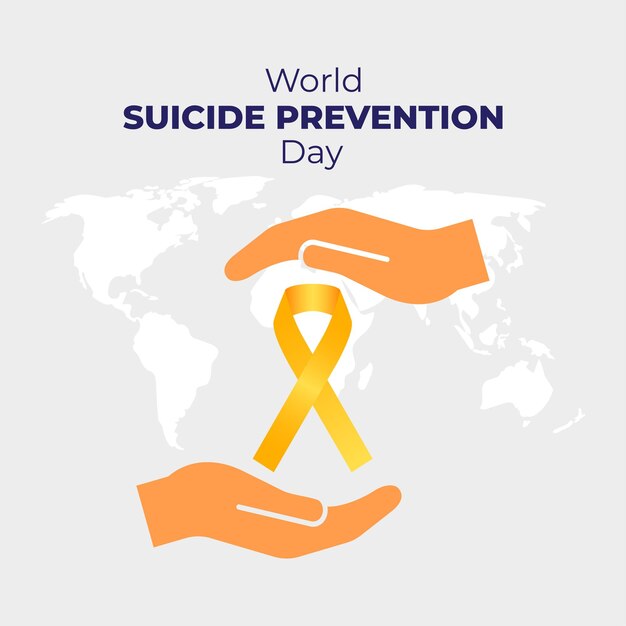 Векторная иллюстрация ко Всемирному дню предотвращения самоубийств