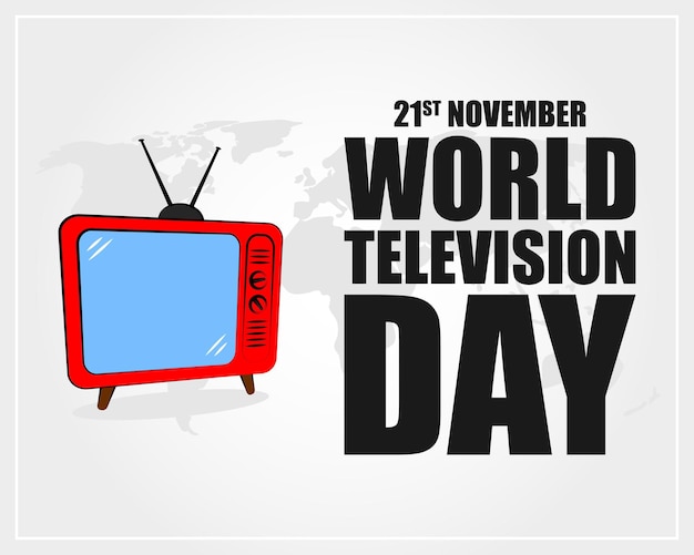 世界テレビの日 11 月 21 日バナーのベクトル図