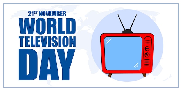 Illustrazione vettoriale per il banner del 21 novembre della giornata mondiale della televisione