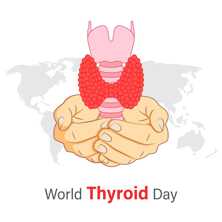 Vector vector illustration for world thyroid day banner