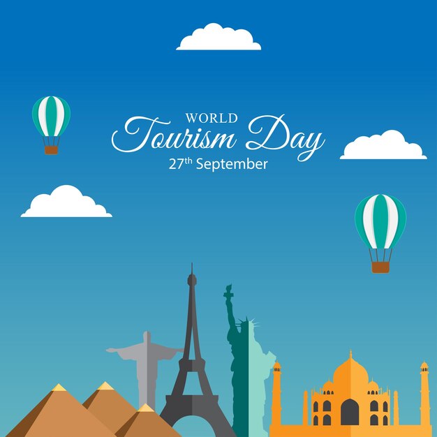 Vector illustration of world tourism day banner