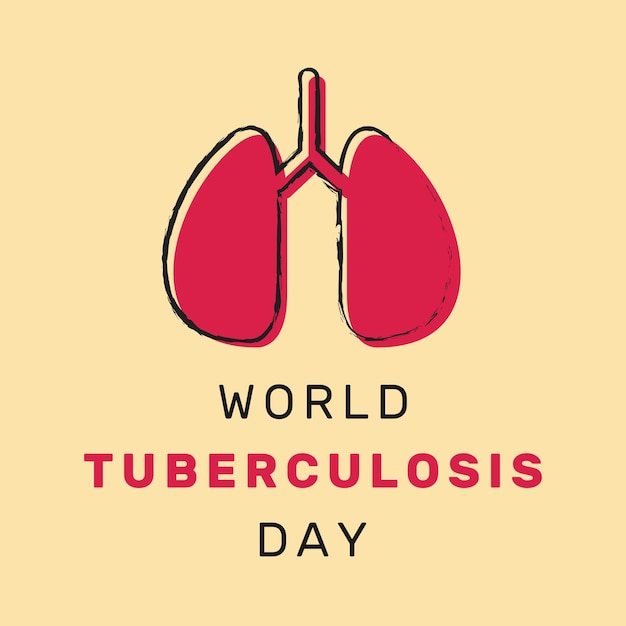 Illustrazione vettoriale della giornata mondiale della tubercolosi 24 marzo. segno di consapevolezza della tubercolosi