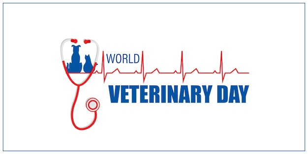 Vector illustration of World Veterinary Day social media feed template