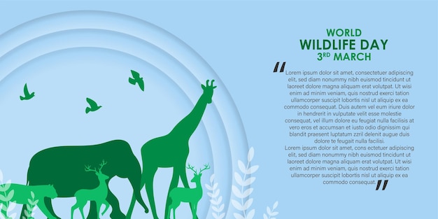 Vector vector illustration for world wildlife day