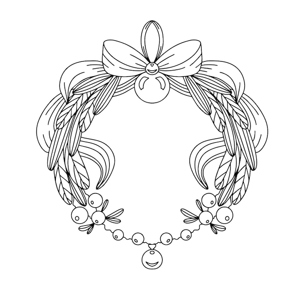 Vector illustration of wreath with bow