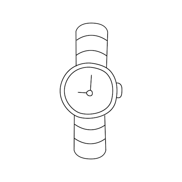 Vector illustration of a wrist watch in doodle style