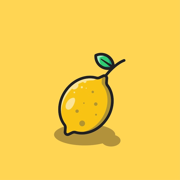 Vector illustration of yellow lemon fruit