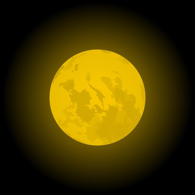 Vector vector illustration yellow moon