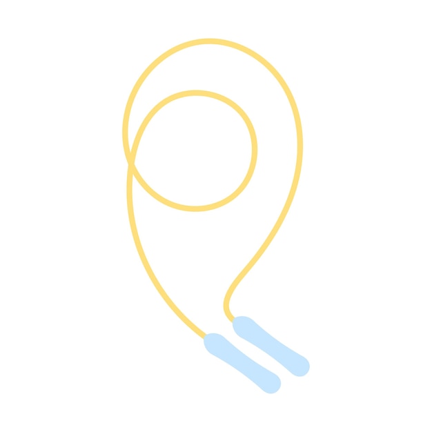 Vector illustration of yellow skipping rope in flat style vector illustration