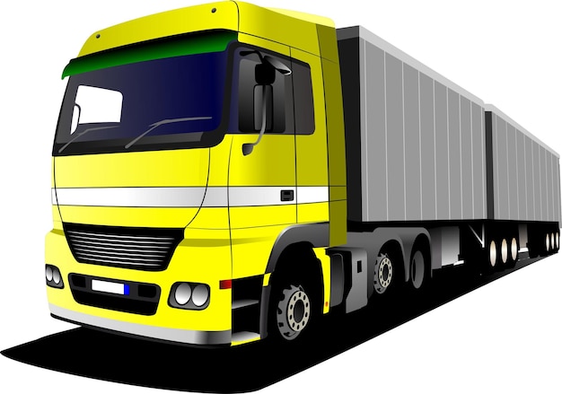 Vector illustration of yellow truck