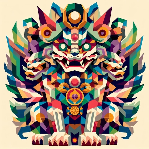 Vector vector illustration yookai illustration with cubist style