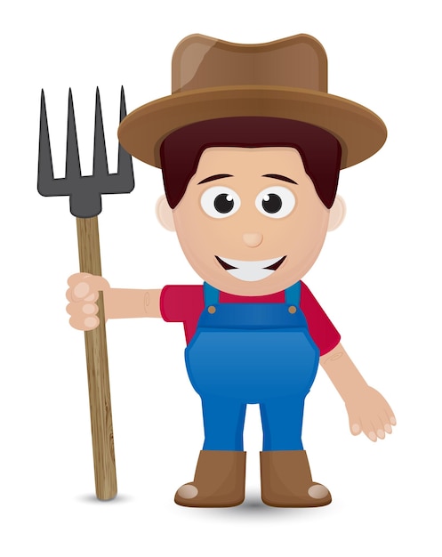 vector illustration young boy farmer