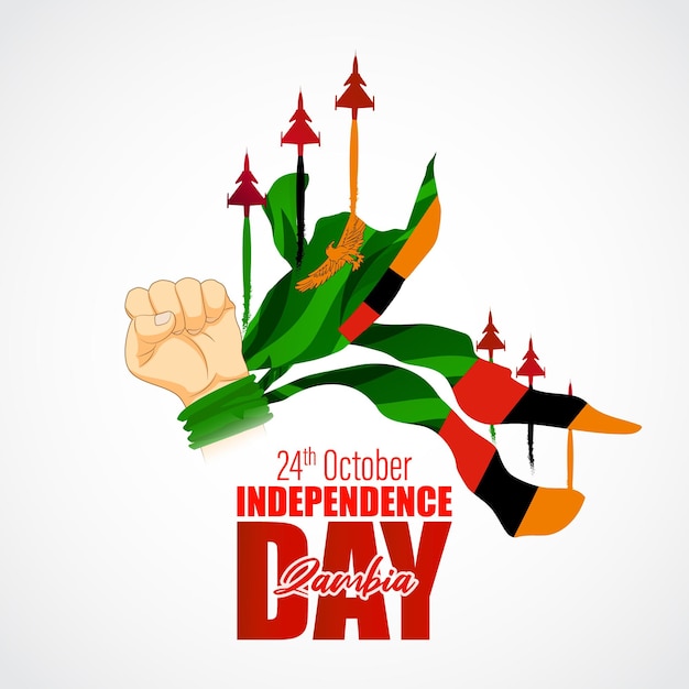 Векторная иллюстрация баннера Дня независимости Замбии