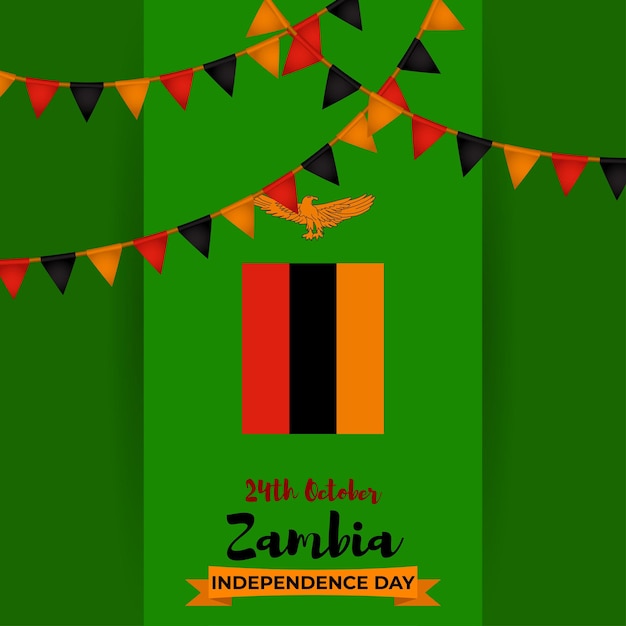 Vector vector illustration for zambia independence day.
