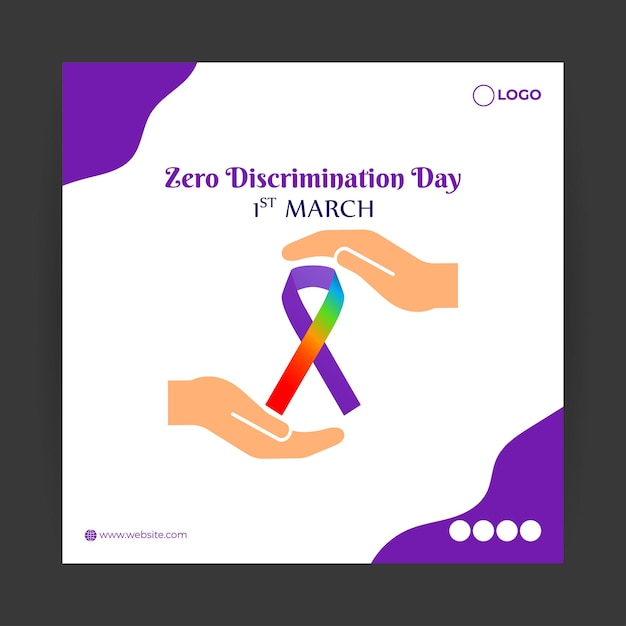 Vector vector illustration of zero discrimination day social media feed template