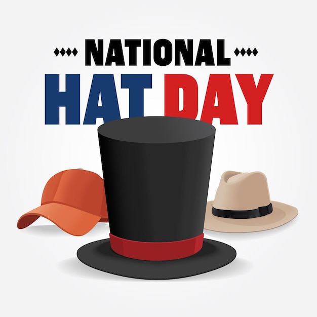 Vector vector illustrational of national hat day flat design concept graphic design for banner