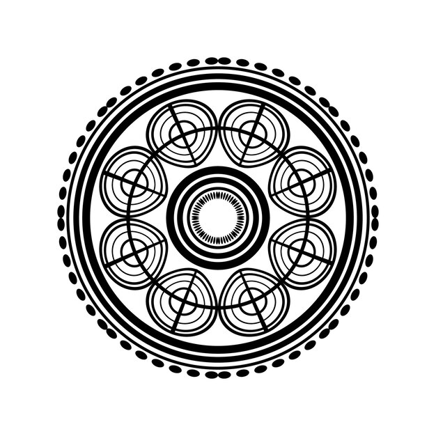 vector illustrationmandala black abstract circular ornament on a white background ethnic motives