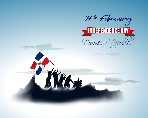 Vector illustrations of Dominican Republic independence day