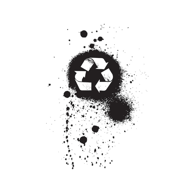 Vector illustrations ecology symbol icons grungy icons splatter and dirt textured highly detailed
