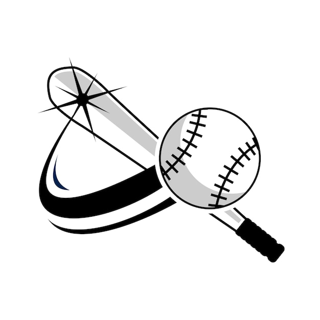 Vector illustrations of Flying Softball with Movement Motion Lines