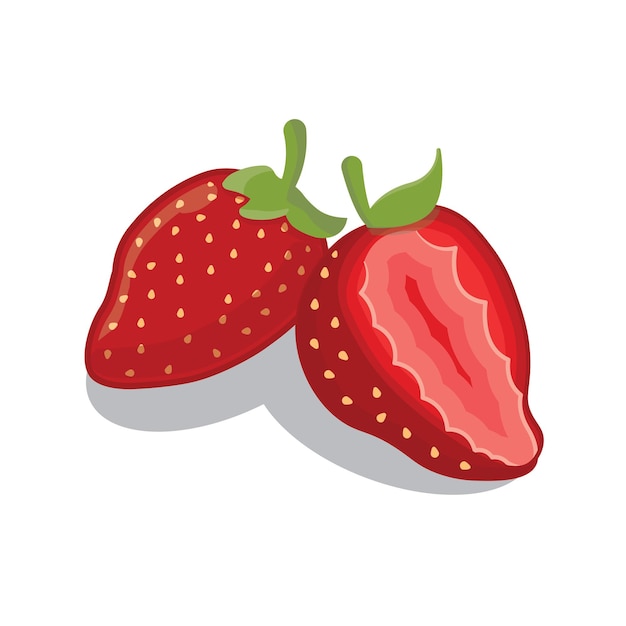 Vector illustrations icon of two strawberry