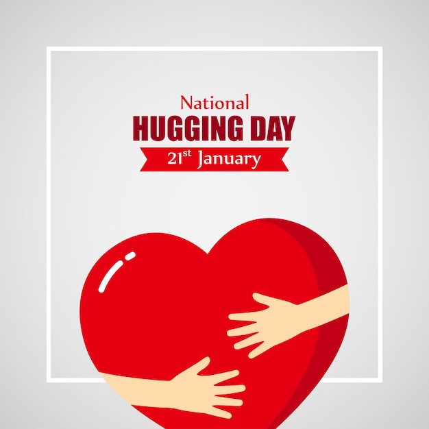 1월 21일 National Hugging Day의 벡터 일러스트레이션