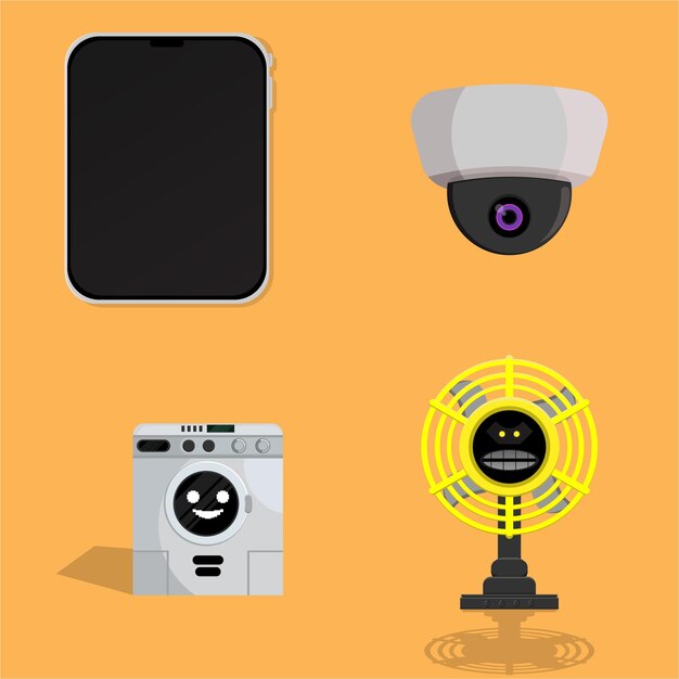 vector illustrations of various types of electronic devices that we often encounter.