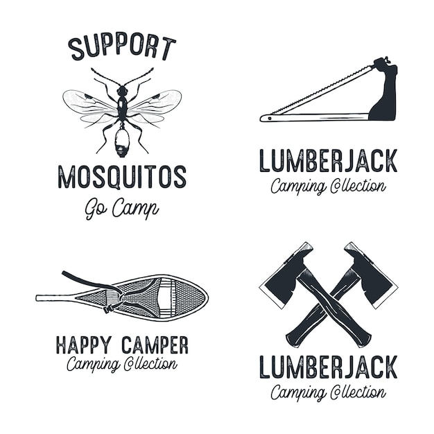 Vector illustrations with Camping Collection pictures