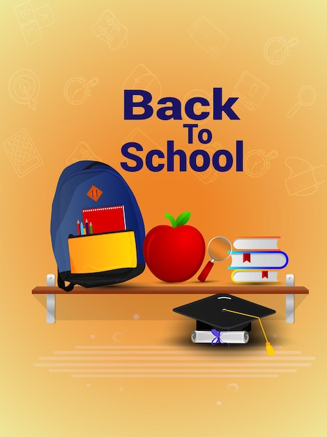 Vector illustraton of back to school background